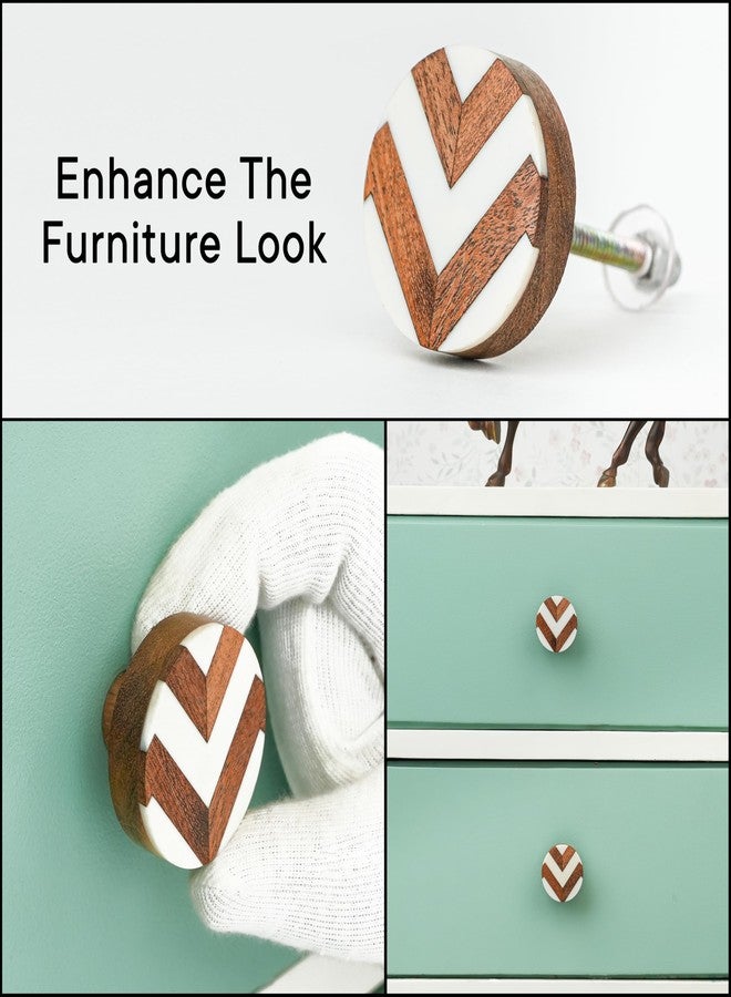 Indian-Shelf 2 Pieces Wood Brown Zig Zag Drawer Dresser Knobs Decorative Wooden Cabinet Boho Kids Pulls Unique Wood Kitchen Handles Modern Door Hardware - Image 5